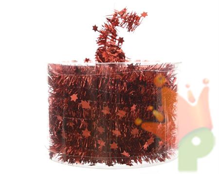 GHIRLANDA 3,5X700CM CON STELLE ROSSA