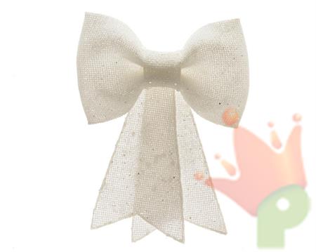 FIOCCO BIANCO GLITTERATO 2,5x12x14cm