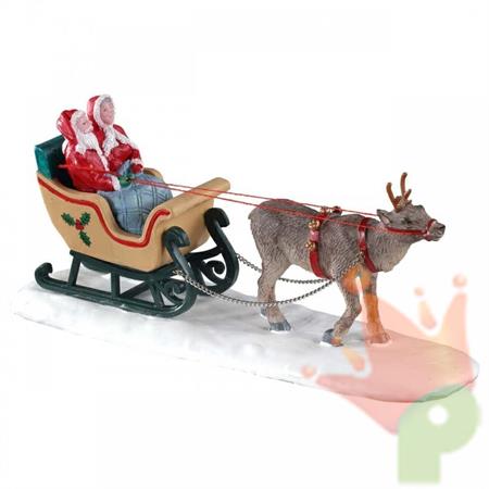 SLITTA CON BABBO NATALE E RENNA 7,5X16,8X5,1CM