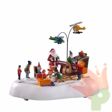 BABBO NATALE CON SLITTA E REGALI IN MOVIMENTO