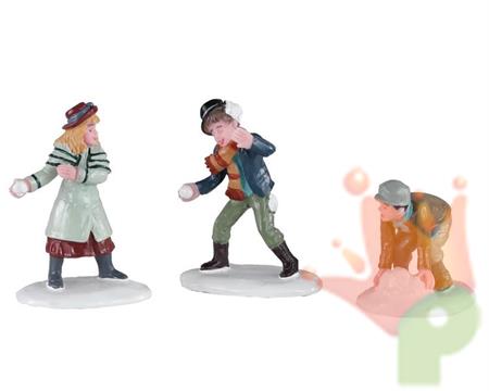 BAMBINI CON PALLE DI NEVE 6,2CM 3PZ