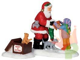 BABBO NATALE E GATTINI 7CM 2PZ