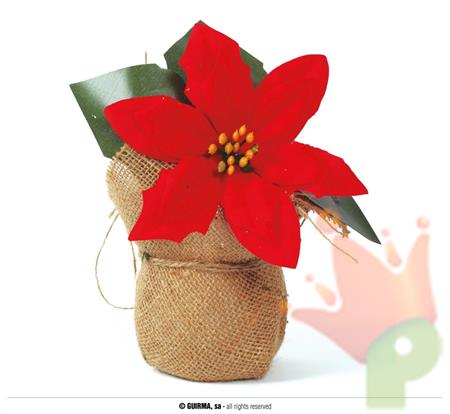STELLA DI NATALE CON BASE IN JUTA 15CM