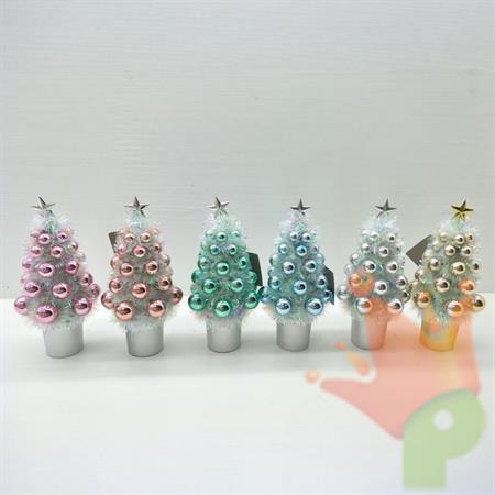 MINI ALBERO 9X9X20CM CON PALLINE COLORI ASSORTITI