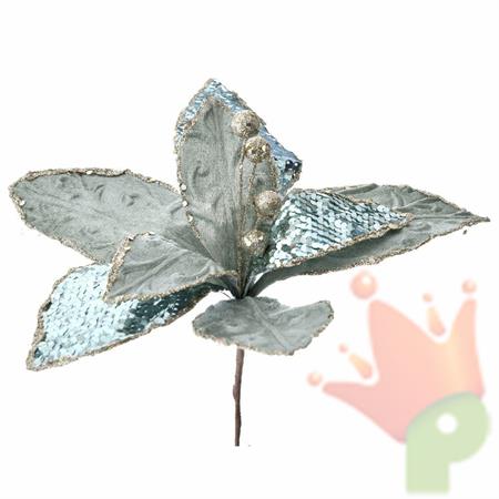 PICK STELLA DI NATALE 20X25CM CELESTE