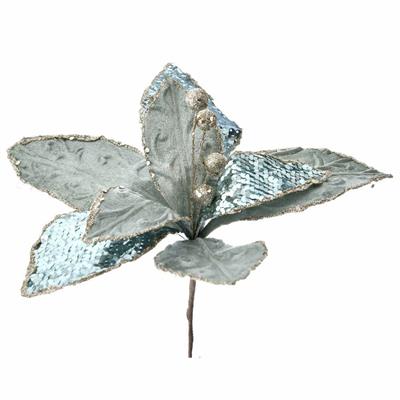 PICK STELLA DI NATALE 20X25CM CELESTE