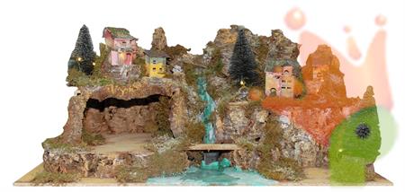 PAESAGGIO VUOTO CASCATA E LUCI 78X49X45 CM N:1