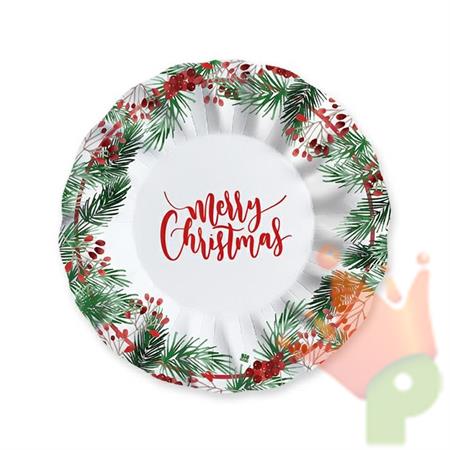 PIATTI FONDI 24CM MERRY CHRISTMAS 6PZ