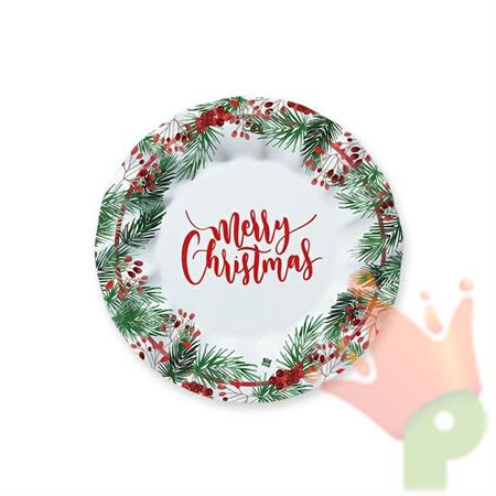PIATTI 20CM MERRY CHRISTMAS 8PZ