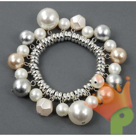 GIROCANDELA ELASTICO CON PERLE CHAMPAGNE