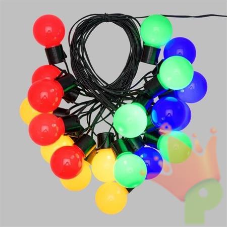 LUCI DI NATALE 20 LAMPADINE MULTICOLOR LUCE BIANCO CALDO