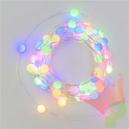 LUCI DI NATALE A SFERA 100 LED MULTICOLOR