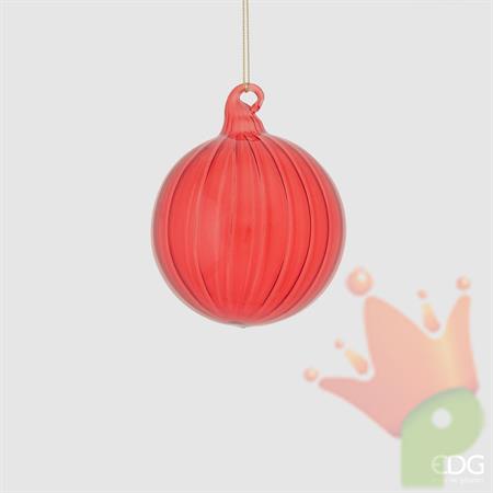 PALLINA DI NATALE VETRO ROSSO 8 CM -EDG- ENZO DE GASPERI
