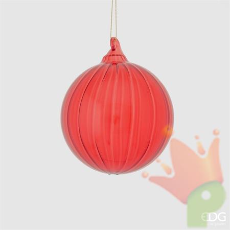 PALLINA DI NATALE VETRO ROSSO 10 CM -EDG- ENZO DE GASPERI