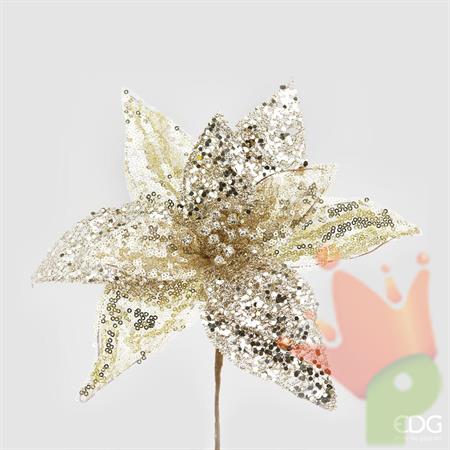 STELLA DI NATALE PAIETTATA H. 18CM D. 22CM ORO