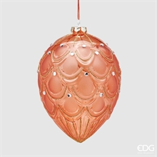 DECORAZIONE PENDENTE UOVO H. 16CM CORALLO