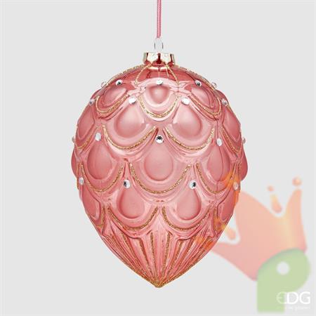 DECORAZIONE PENDENTE UOVO H. 16CM ROSA