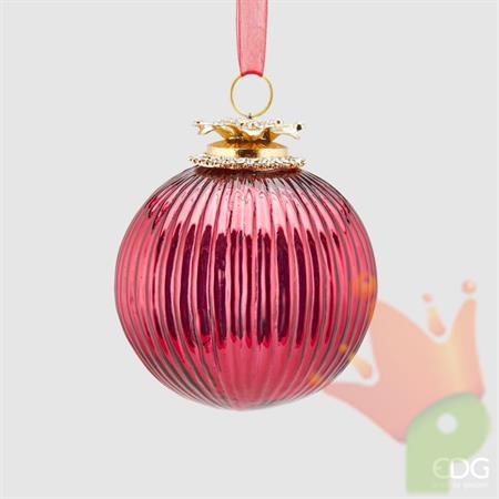 PALLINE DI NATALE VETRO GIOIELLO BORDEAUX 10 CM 6 PZ -EDG-