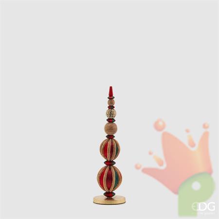 TOPIARY SFERE D. 13CM H. 45CM VERDE/ROSSO