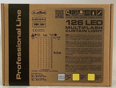 TENDA LUMINOSA 126 MAXILED BIANCO CALDO MULTIFLASH 24V H. 3MT