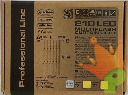 TENDA LUMINOSA 210 MAXILED BIANCO CALDO MULTIFLASH 24V H. 5MT