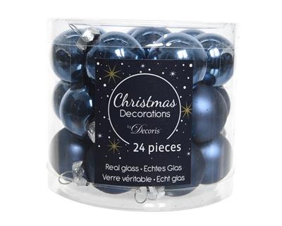 PALLINE DI NATALE BLU 2,5 CM CONFEZIONE 24 PZ
