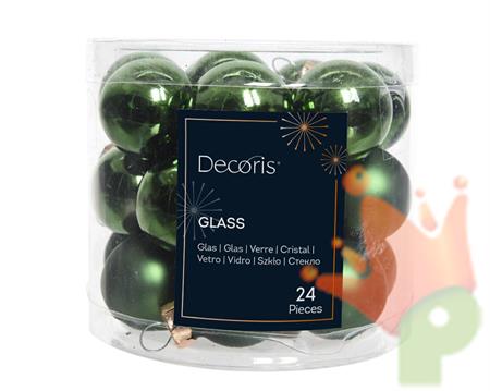 PALLINE DI NATALE VERDE PINO 2,5 CM CONFEZIONE 24  PZ