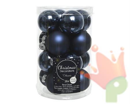 PALLINE DI NATALE BLU 3,5 CM CONFEZIONE 16 PZ