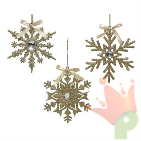 PENDENTI IN PLASTICA CON GLITTER 15CM ORO