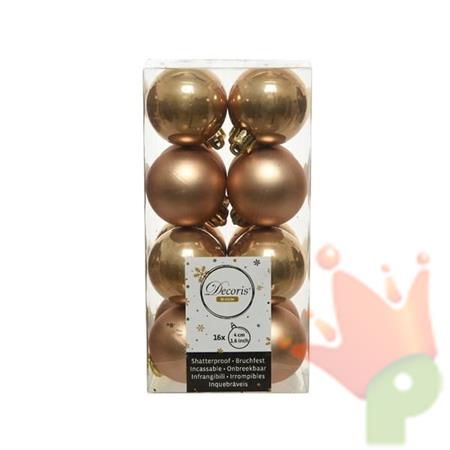 PALLINE DI NATALE BISCOTTO 4 CM CONFEZIONE 16 PZ