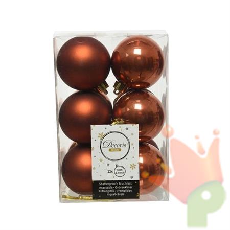 PALLINE DI NATALE RAME 6 CM CONFEZIONE 12 PZ