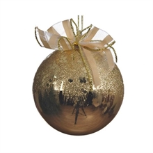 PALLINA PER ALBERO 8CM ORO CON FIOCCO