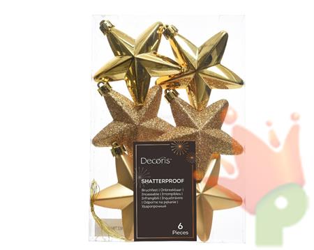 PENDENTI STELLE ORO 7,5 CM 6PZ