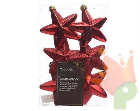 PENDENTI STELLE ROSSO 6PZ 7,5 CM
