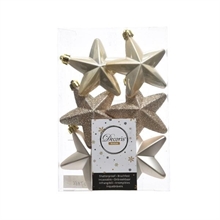 PENDENTI 7,5CM STELLE CHAMPAGNE 6PZ