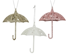 PENDENTE OMBRELLO 11,4CM BIANCO/ORO/ROSA GOLD