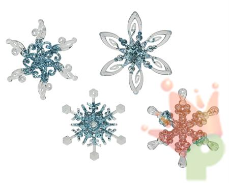 PENDENTE IN PLASTICA FIOCCO DI NEVE 12CM