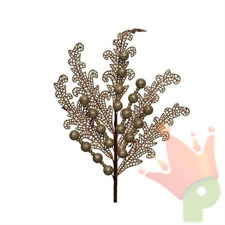 RAMO CON BACCHE 58CM ORO
