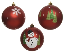 PALLINA PER ALBERO 10CM ROSSO CON DECORI