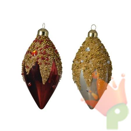 PENDENTE OLIVA 11CM BORDEAUX/CHAMPAGNE