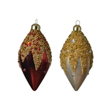 PENDENTE OLIVA 11CM BORDEAUX/CHAMPAGNE