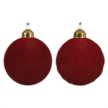 PALLINA PER ALBERO 8CM ROSSO IN VELLUTO 3PZ