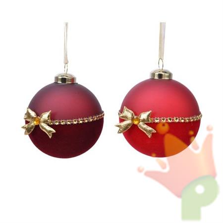 PALLINA PER ALBERO 8CM BORDEAUX/ROSSO