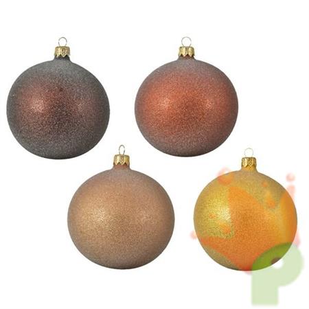 PALLINA PER ALBERO 10CM ORO/CHAMPAGNE/MARRONE/RAME