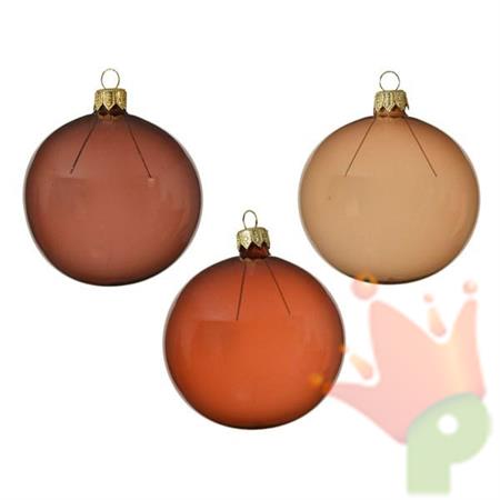 PALLINA PER ALBERO 8CM RAME/CHAMPAGNE/MARRONE 6PZ