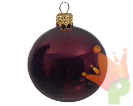 PALLINE DI NATALE BORDEAUX LUCIDO 6 CM CONFEZIONE 6 PZ