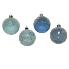 PALLINA PER ALBERO 8CM IN VETRO TURCHESE/CELESTE