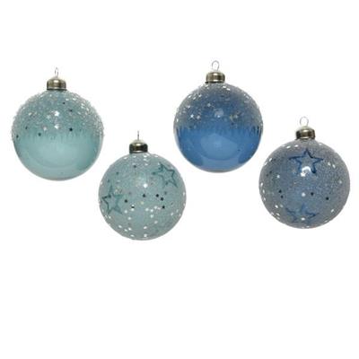 PALLINA PER ALBERO 8CM IN VETRO TURCHESE/CELESTE