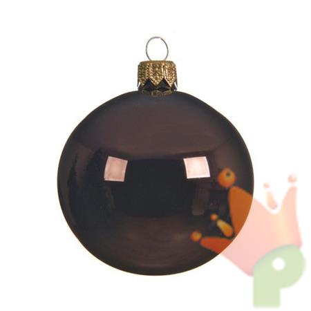 PALLINE DI NATALE MARRONE SCURO LUCIDO 10 CM CONFEZIONE 4 PZ