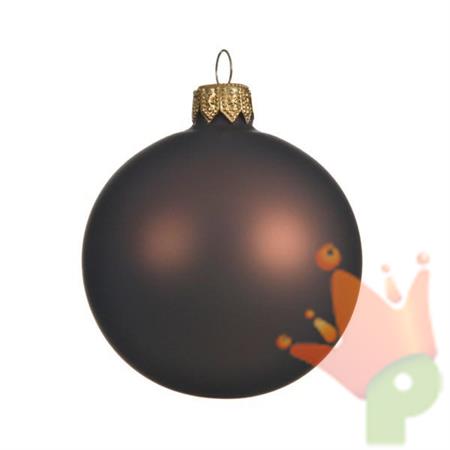 PALLINA PER ALBERO 8CM MARRONE SCURO OPACO 6PZ